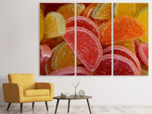 Laden Sie das Bild in den Galerie-Viewer, Leinwandbild 3-teilig Gezuckerte Fruchtgummis