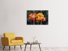Laden Sie das Bild in den Galerie-Viewer, Leinwandbild 3-teilig Die Rose im Garten