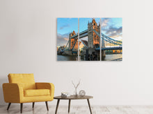 Laden Sie das Bild in den Galerie-Viewer, Leinwandbild 3-teilig Tower Bridge in der Abenddämmerung