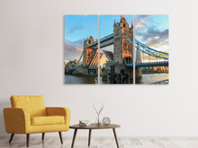 Laden Sie das Bild in den Galerie-Viewer, Leinwandbild 3-teilig Tower Bridge in der Abenddämmerung