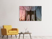 Laden Sie das Bild in den Galerie-Viewer, Leinwandbild 3-teilig Brooklyn Bridge Close up