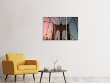 Laden Sie das Bild in den Galerie-Viewer, Leinwandbild 3-teilig Brooklyn Bridge Close up