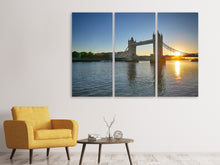 Laden Sie das Bild in den Galerie-Viewer, Leinwandbild 3-teilig Tower Bridge im Sonnenuntergang