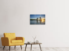 Laden Sie das Bild in den Galerie-Viewer, Leinwandbild 3-teilig Tower Bridge im Sonnenuntergang
