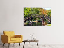 Laden Sie das Bild in den Galerie-Viewer, Leinwandbild 3-teilig Alte Holz Brücke