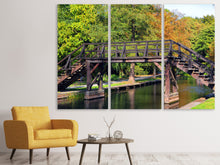 Laden Sie das Bild in den Galerie-Viewer, Leinwandbild 3-teilig Alte Holz Brücke