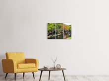 Laden Sie das Bild in den Galerie-Viewer, Leinwandbild 3-teilig Alte Holz Brücke