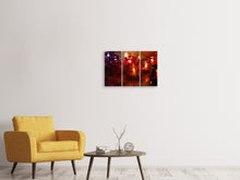 Laden Sie das Bild in den Galerie-Viewer, Leinwandbild 3-teilig Windlichter