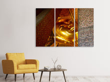 Laden Sie das Bild in den Galerie-Viewer, Leinwandbild 3-teilig Close up Buddha