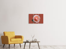 Laden Sie das Bild in den Galerie-Viewer, Leinwandbild 3-teilig Rose in rosa XXL