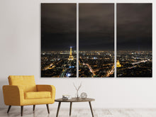 Laden Sie das Bild in den Galerie-Viewer, Leinwandbild 3-teilig Die Lichter von Paris