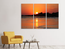 Laden Sie das Bild in den Galerie-Viewer, Leinwandbild 3-teilig Der glühende Sonnenuntergang