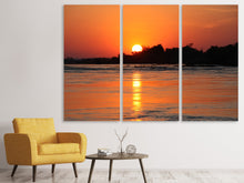 Laden Sie das Bild in den Galerie-Viewer, Leinwandbild 3-teilig Der glühende Sonnenuntergang