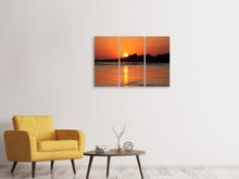 Laden Sie das Bild in den Galerie-Viewer, Leinwandbild 3-teilig Der glühende Sonnenuntergang