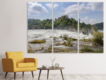 Laden Sie das Bild in den Galerie-Viewer, Leinwandbild 3-teilig Tobender Rheinfall