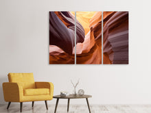 Laden Sie das Bild in den Galerie-Viewer, Leinwandbild 3-teilig Grossartiger Antelope Canyon