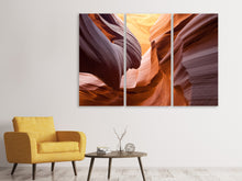 Laden Sie das Bild in den Galerie-Viewer, Leinwandbild 3-teilig Grossartiger Antelope Canyon