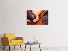 Laden Sie das Bild in den Galerie-Viewer, Leinwandbild 3-teilig Grossartiger Antelope Canyon