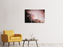 Laden Sie das Bild in den Galerie-Viewer, Leinwandbild 3-teilig Rosa Wolken
