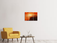 Laden Sie das Bild in den Galerie-Viewer, Leinwandbild 3-teilig Farbenprächtige Landschaft