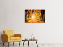 Laden Sie das Bild in den Galerie-Viewer, Leinwandbild 3-teilig Farben prächtiger Wald
