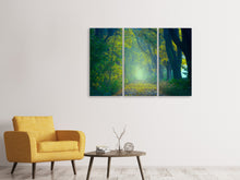 Laden Sie das Bild in den Galerie-Viewer, Leinwandbild 3-teilig Grüner Wald