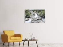 Laden Sie das Bild in den Galerie-Viewer, Leinwandbild 3-teilig Wilder Wasserfall im Wald