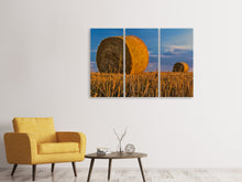 Laden Sie das Bild in den Galerie-Viewer, Leinwandbild 3-teilig Strohballen