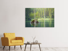 Laden Sie das Bild in den Galerie-Viewer, Leinwandbild 3-teilig Der Teich im Wald