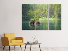 Laden Sie das Bild in den Galerie-Viewer, Leinwandbild 3-teilig Der Teich im Wald