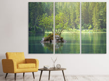 Laden Sie das Bild in den Galerie-Viewer, Leinwandbild 3-teilig Der Teich im Wald