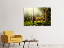 Laden Sie das Bild in den Galerie-Viewer, Leinwandbild 3-teilig Achtung Hirsch