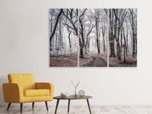 Laden Sie das Bild in den Galerie-Viewer, Leinwandbild 3-teilig Winterlicher Wald