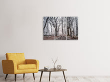 Laden Sie das Bild in den Galerie-Viewer, Leinwandbild 3-teilig Winterlicher Wald