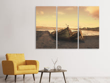 Laden Sie das Bild in den Galerie-Viewer, Leinwandbild 3-teilig Die Fischer und das Meer