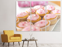 Laden Sie das Bild in den Galerie-Viewer, Leinwandbild 3-teilig Süsse Cupcake