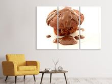 Laden Sie das Bild in den Galerie-Viewer, Leinwandbild 3-teilig Muffin mit Schokolade