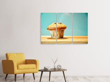 Laden Sie das Bild in den Galerie-Viewer, Leinwandbild 3-teilig Ein Muffin