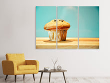 Laden Sie das Bild in den Galerie-Viewer, Leinwandbild 3-teilig Ein Muffin