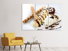 Laden Sie das Bild in den Galerie-Viewer, Leinwandbild 3-teilig Süsses Dessert