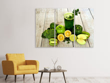 Laden Sie das Bild in den Galerie-Viewer, Leinwandbild 3-teilig Zutaten grüner Smoothie