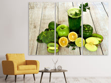 Laden Sie das Bild in den Galerie-Viewer, Leinwandbild 3-teilig Zutaten grüner Smoothie