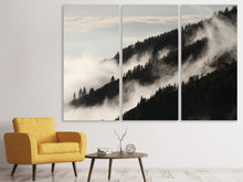 Laden Sie das Bild in den Galerie-Viewer, Leinwandbild 3-teilig Nebel in den Wälder