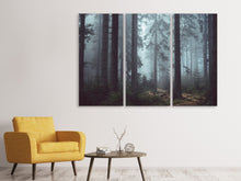 Laden Sie das Bild in den Galerie-Viewer, Leinwandbild 3-teilig Wald im Nebel
