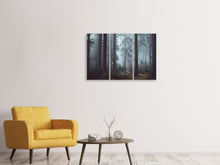 Laden Sie das Bild in den Galerie-Viewer, Leinwandbild 3-teilig Wald im Nebel