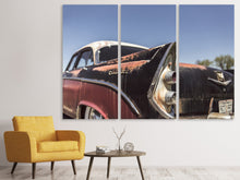 Laden Sie das Bild in den Galerie-Viewer, Leinwandbild 3-teilig Farbenfroher Oldtimer
