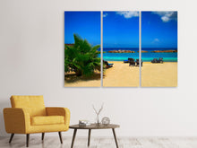 Laden Sie das Bild in den Galerie-Viewer, Leinwandbild 3-teilig Strand Liebe