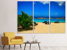 Laden Sie das Bild in den Galerie-Viewer, Leinwandbild 3-teilig Strand Liebe
