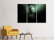 Laden Sie das Bild in den Galerie-Viewer, Leinwandbild 3-teilig Buddha im mystischen Licht