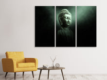 Laden Sie das Bild in den Galerie-Viewer, Leinwandbild 3-teilig Buddha im mystischen Licht